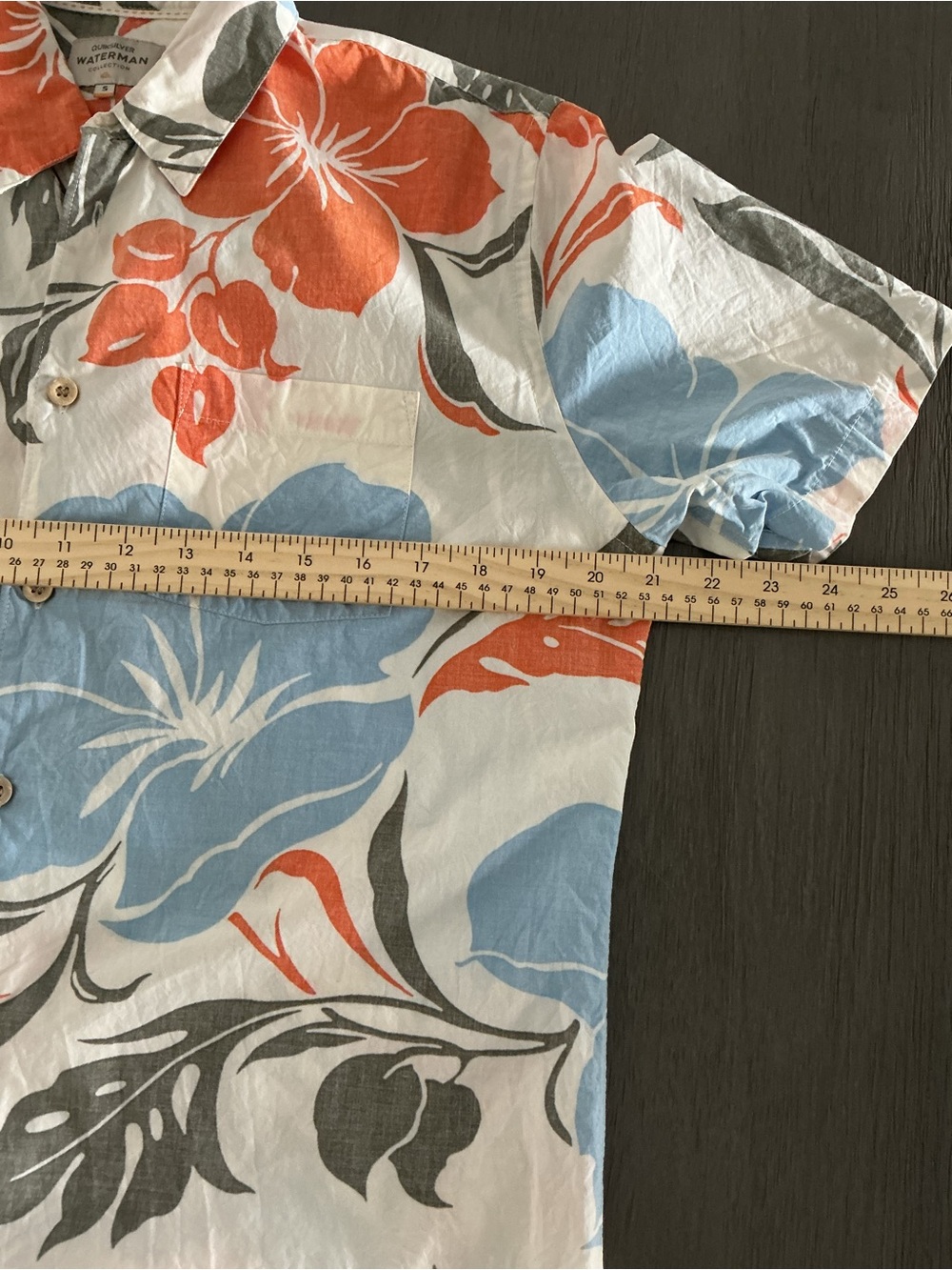 Quiksilver Waterman Tropical Floral Button Up Shirt Size S - Picture 11 of 12